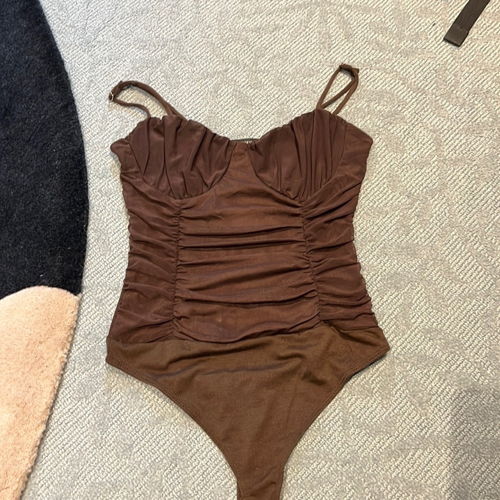 Brown Bustier Bodysuit